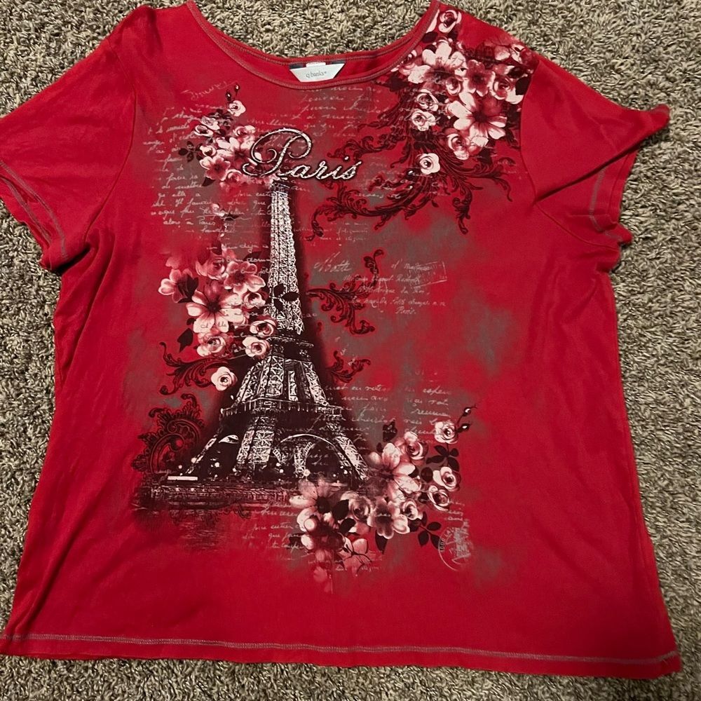 CJ Banks 2X Red Paris Designed Top